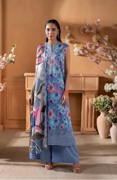 Original Pakistani Unstitched Lawn “Premium Mishaal by Gulljee” (P-FF1D)