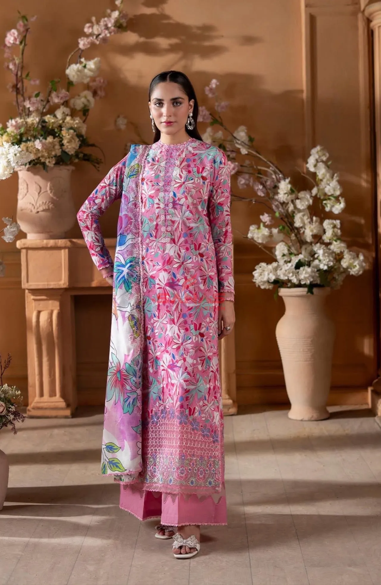 Original Pakistani Unstitched Lawn “Premium Mishaal by Gulljee” (P-4E9A)