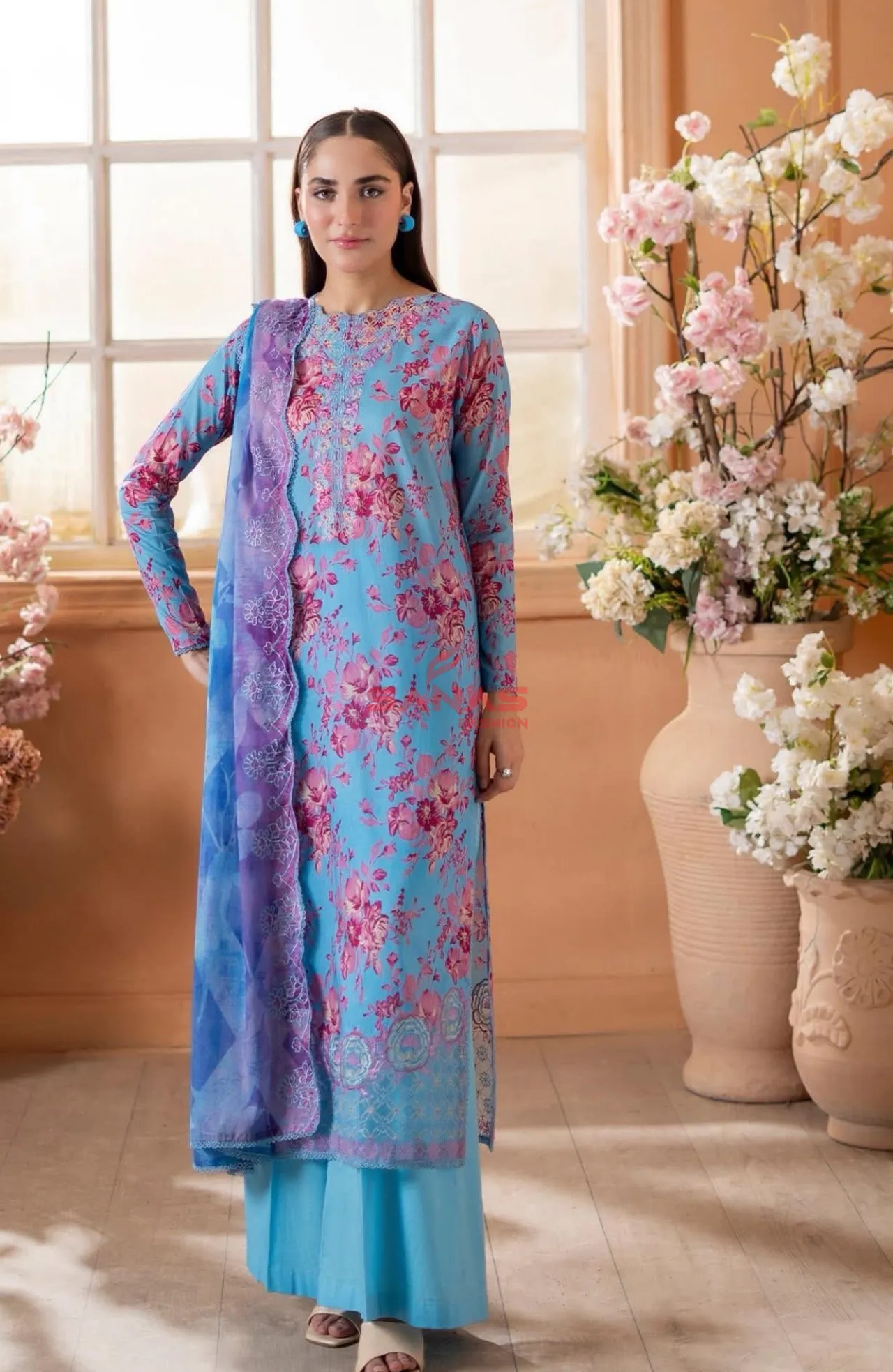 Original Pakistani Unstitched Lawn “Premium Mishaal by Gulljee” (P-996E)
