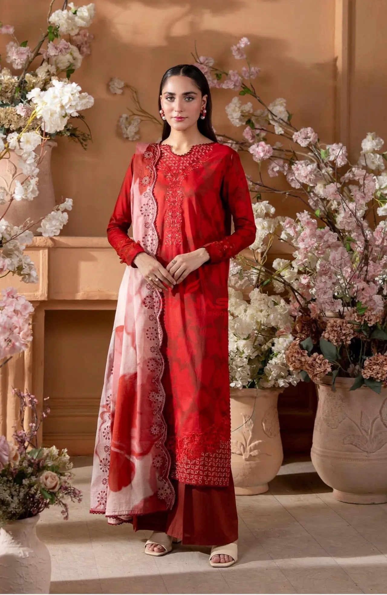 Original Pakistani Unstitched Lawn “Premium Mishaal by Gulljee” (P-A1B9)