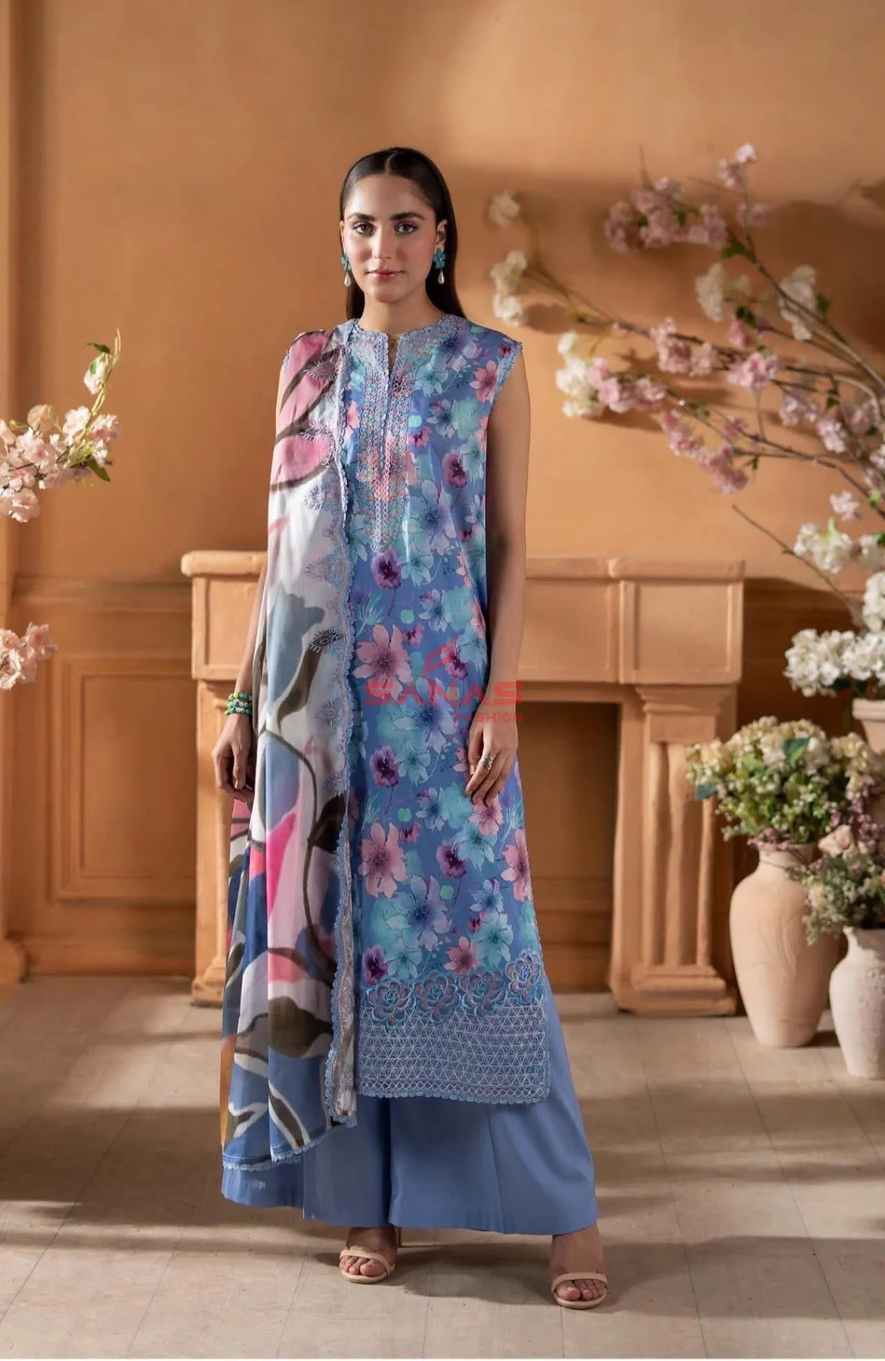 Original Pakistani Unstitched Lawn “Premium Mishaal by Gulljee” (P-FF1D)